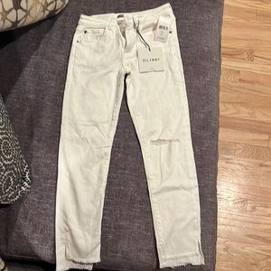 DL1961 beige Chloe ankle jeans size 12.